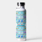 Schwimmbadschwimmbecken Teammuster Monogramm Trinkflasche (Rechts)