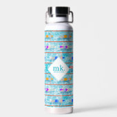 Schwimmbadschwimmbecken Teammuster Monogramm Trinkflasche (Rückseite)