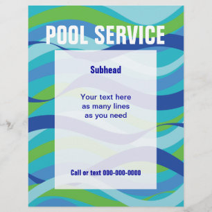 Schwimmbadservice mit individuellem Text Flyer