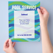 Schwimmbadservice mit individuellem Text Flyer (Hand)