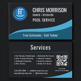 Schwimmbadservice-QR-Code Visitenkarte