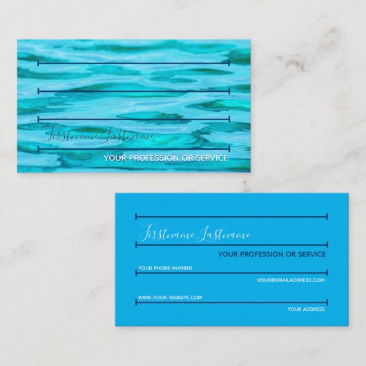 Schwimmbahn Schwimmbahn Schwimmbahn Schwimmbad Sch Visitenkarte (Vorne/Hinten)