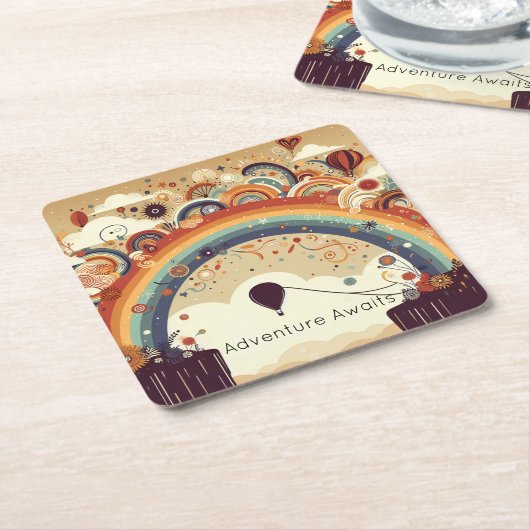 Schwimmballon Rechteckiger Pappuntersetzer (angewinkelt)