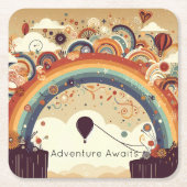 Schwimmballon Rechteckiger Pappuntersetzer (Vorderseite)