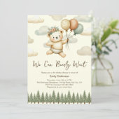 Schwimmbär Adventures Babydusche Einladung (Stehend Vorderseite)