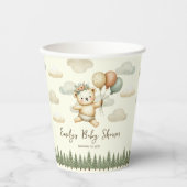 Schwimmbär Adventures Babydusche Pappbecher (Vorderseite)