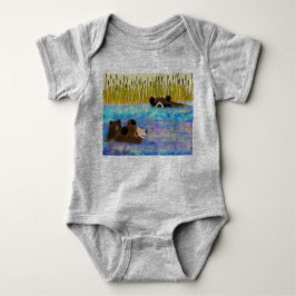 Schwimmbären Ein-Stück-Baby-Bodysuit Baby Strampler