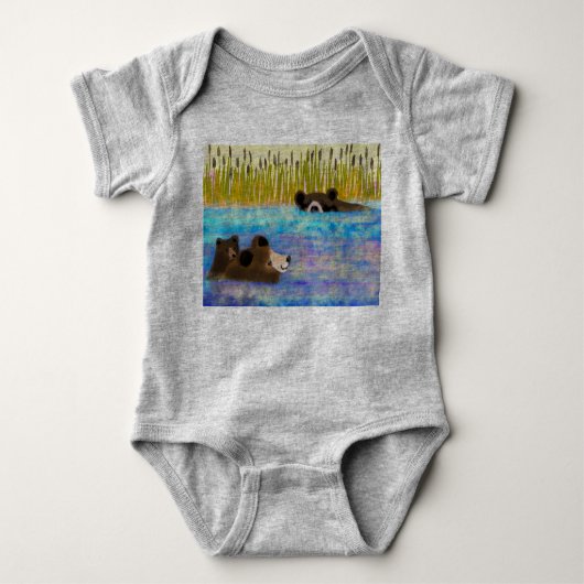 Schwimmbären Ein-Stück-Baby-Bodysuit Baby Strampler (Vorderseite)
