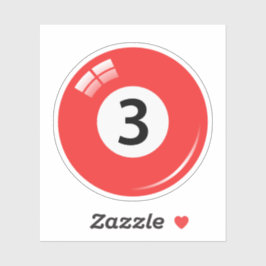 Schwimmbecken/Billardkugel Nummer drei (3) blau Aufkleber