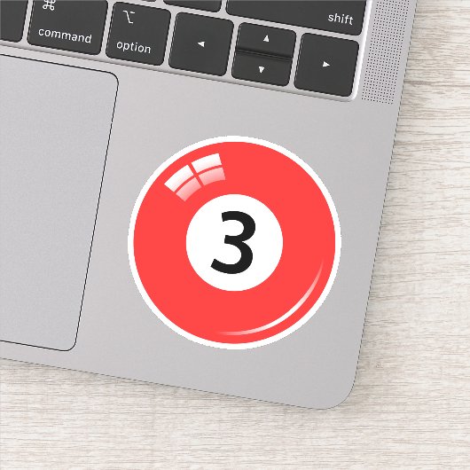 Schwimmbecken/Billardkugel Nummer drei (3) blau Aufkleber (Detail)