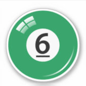 Schwimmbecken/Billardkugel Nummer sechs (6) grün Aufkleber (Vorderseite)