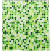 Schwimmbecken, grüne Mosaikfliesen, geometrisches  Duschvorhang (Vorderseite)