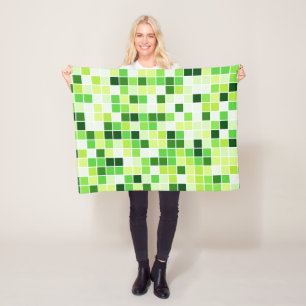 Schwimmbecken, grüne Mosaikfliesen, geometrisches Fleecedecke