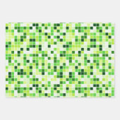 Schwimmbecken, grüne Mosaikfliesen, geometrisches  Geschenkpapier Set (Vorderseite 3)