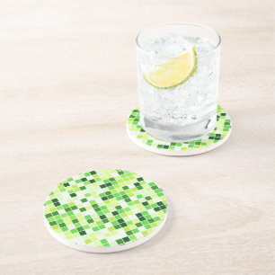 Schwimmbecken, grüne Mosaikfliesen, geometrisches  Getränkeuntersetzer
