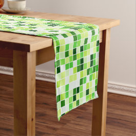 Schwimmbecken, grüne Mosaikfliesen, geometrisches  Kurzer Tischläufer