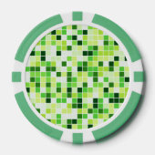 Schwimmbecken, grüne Mosaikfliesen, geometrisches Pokerchips (Vorderseite)