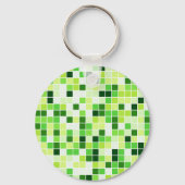 Schwimmbecken, grüne Mosaikfliesen, geometrisches  Schlüsselanhänger (Rückseite)