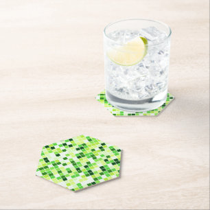 Schwimmbecken, grüne Mosaikfliesen, geometrisches  Untersetzer