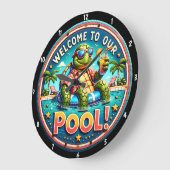 Schwimmbecken Turtle Evoking Spaß Entspannung Große Wanduhr (Winkel)