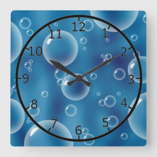 Schwimmblasen Quadratische Wanduhr