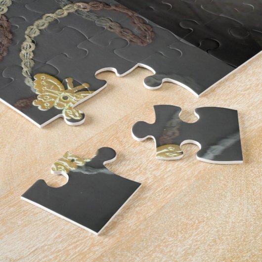 Schwimmblüte Herz & Schmetterling Puzzle (Seite)