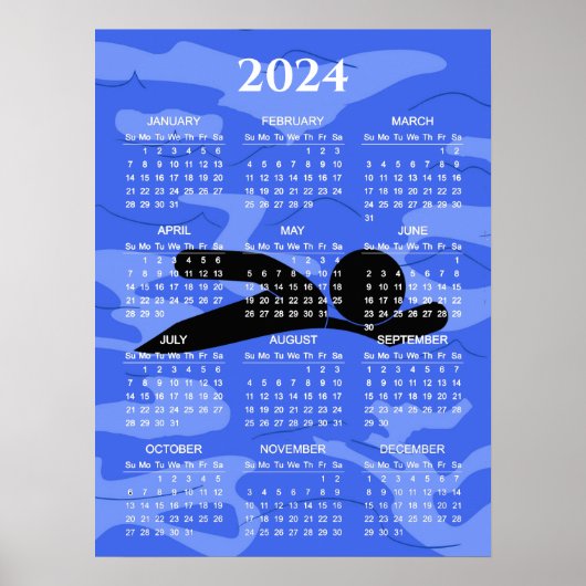 Schwimmdesign-Kalenderposter 2024 Poster (Vorne)