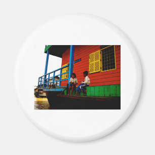 Schwimmdorf Kambodscha Magnet