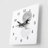 Schwimme in der Mondlicht-Wall-Uhr Quadratische Wanduhr (Winkel)