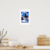 Schwimme mit Delphinbrunnen Poster (Küche)