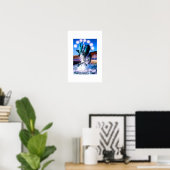 Schwimme mit Delphinbrunnen Poster (Heimbüro)