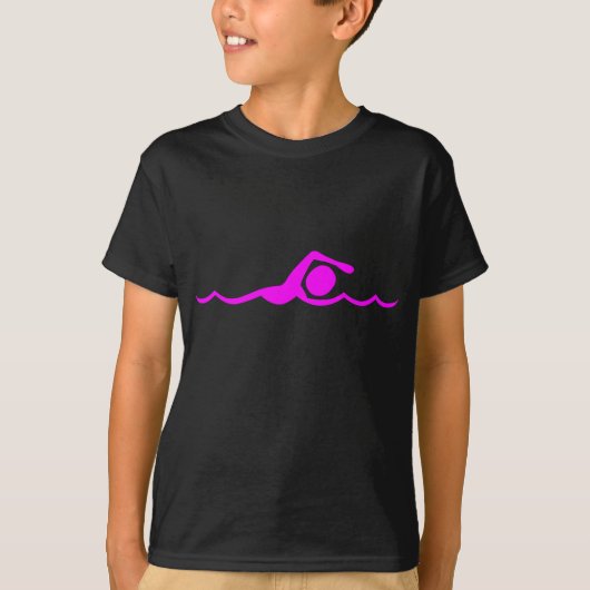 Schwimmen Abbildung: Magenta T-Shirt (Vorderseite)