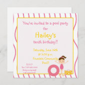 Schwimmen am Party, Sie sind zu einem Pool eingela Einladung (Vorne/Hinten)