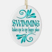 Schwimmen am schönen Ort Keramik Ornament (Rechts)