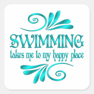 Schwimmen am schönen Ort Quadratischer Aufkleber