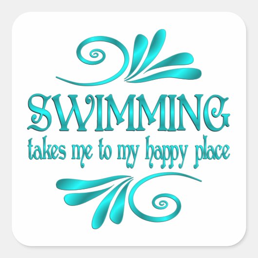 Schwimmen am schönen Ort Quadratischer Aufkleber (Vorderseite)