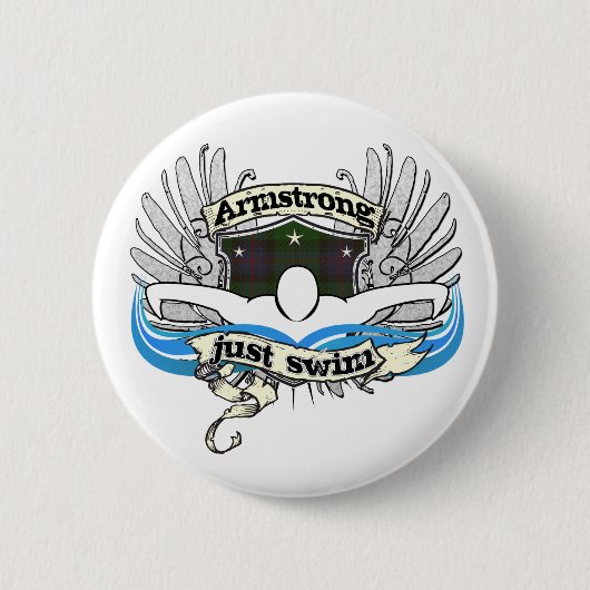 Schwimmen Armstrongs gerade Button (Vorderseite)