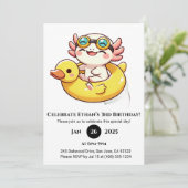Schwimmen Axolotl Fun Geburtstag Einladung (Stehend Vorderseite)