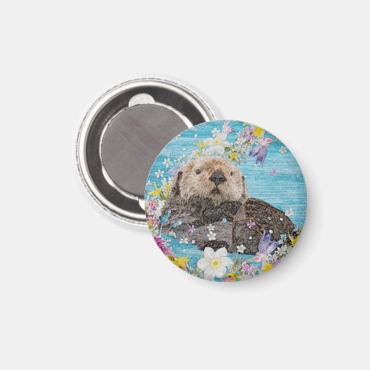 Schwimmen bei Blume Magnet (Vorderseite/Rückseite)