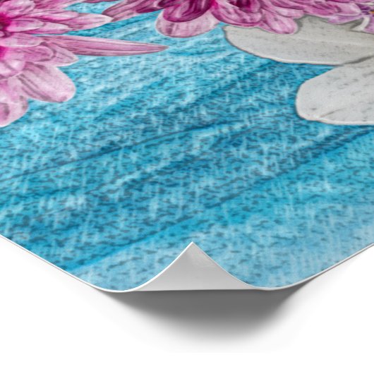 Schwimmen bei Blume Poster (Ecke)