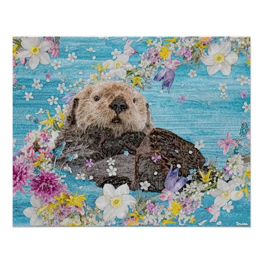Schwimmen bei Blume Poster (Vorderseite)