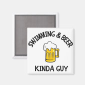 Schwimmen & Bierbrauen, netter Typ Magnet (Vorderseite/Rückseite)