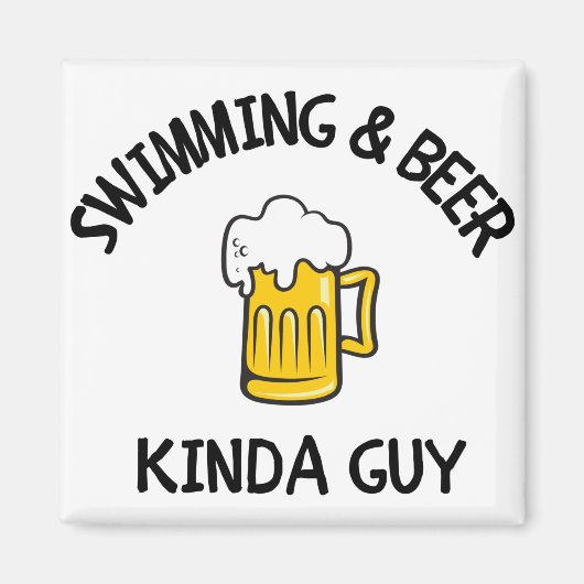 Schwimmen & Bierbrauen, netter Typ Magnet (Vorne)