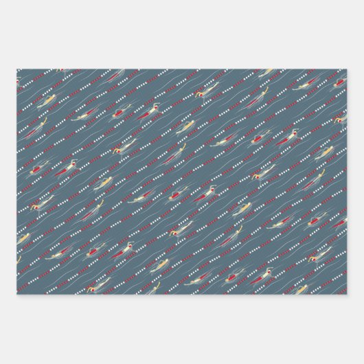 Schwimmen bis Papierblätter gewinnen Geschenkpapier Set (Vorderseite 3)