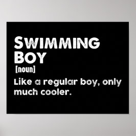 Schwimmen Boy Funny Definition Siwman Poster