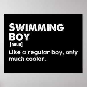Schwimmen Boy Funny Definition Siwman Poster
