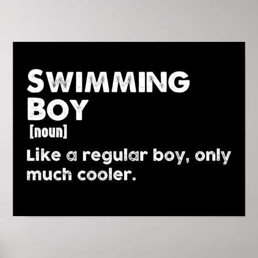 Schwimmen Boy Funny Definition Siwman Poster (Vorne)
