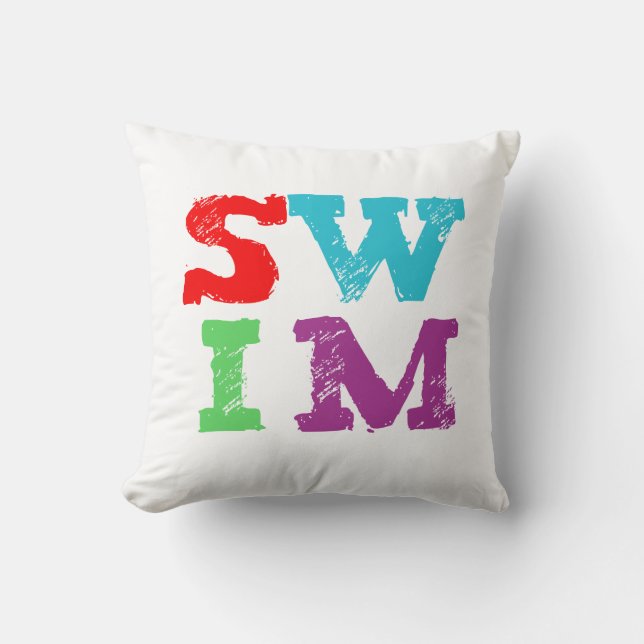 SCHWIMMEN-Buchstaben Kissen (Vorderseite)