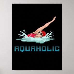 Schwimmen Cap Goggles Schwimmen Liebe Funny Schwim Poster