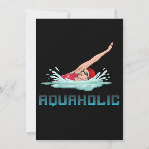 Schwimmen Cap Goggles Schwimmen Liebe Funny Swimme Feiertagskarte